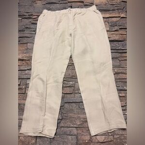 Tommy Bahama Men’s Linen Blend Casual Pants Sz XL 30” Inseam Tan Drawstring